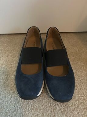 VIonic Navy Suede Slip-On Mary Jane Flats size 7